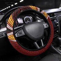 Tonga Beulah College Steering Wheel Cover Polynesian Ngatu Tribal