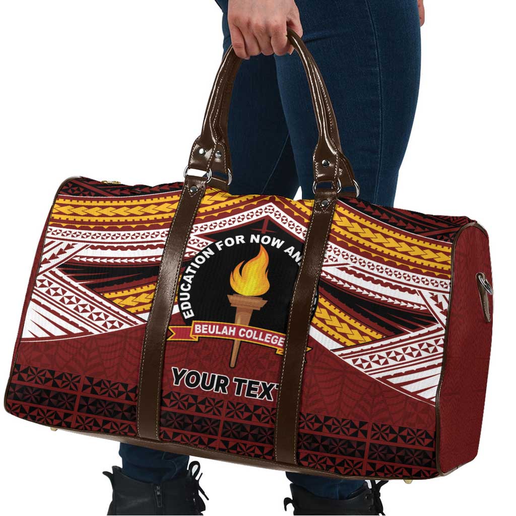 Personalised Tonga Beulah College Travel Bag Polynesian Ngatu Tribal - Polynesian Pride