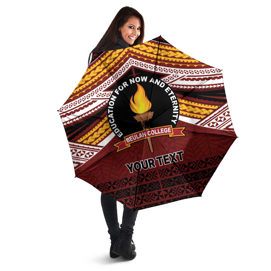 Personalised Tonga Beulah College Umbrella Polynesian Ngatu Tribal - Polynesian Pride