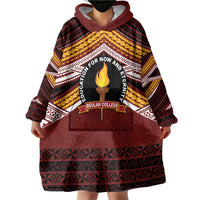 Personalised Tonga Beulah College Wearable Blanket Hoodie Polynesian Ngatu Tribal