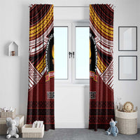 Personalised Tonga Beulah College Window Curtain Polynesian Ngatu Tribal