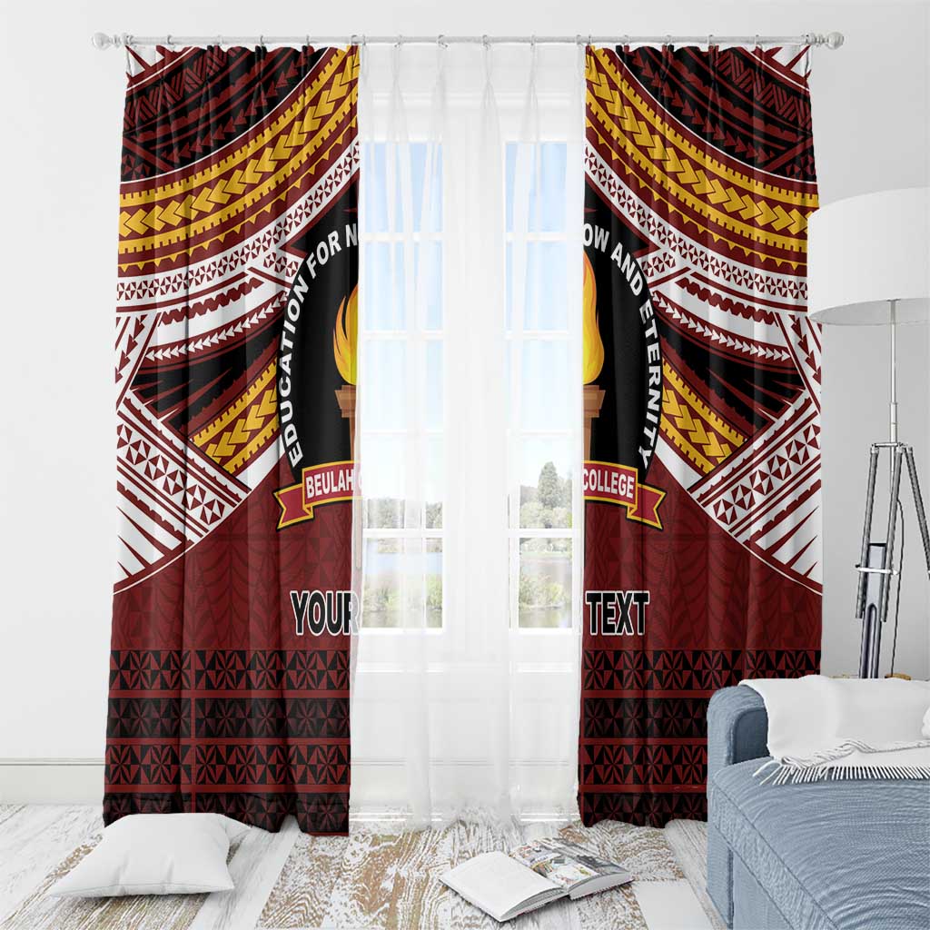 Personalised Tonga Beulah College Window Curtain Polynesian Ngatu Tribal
