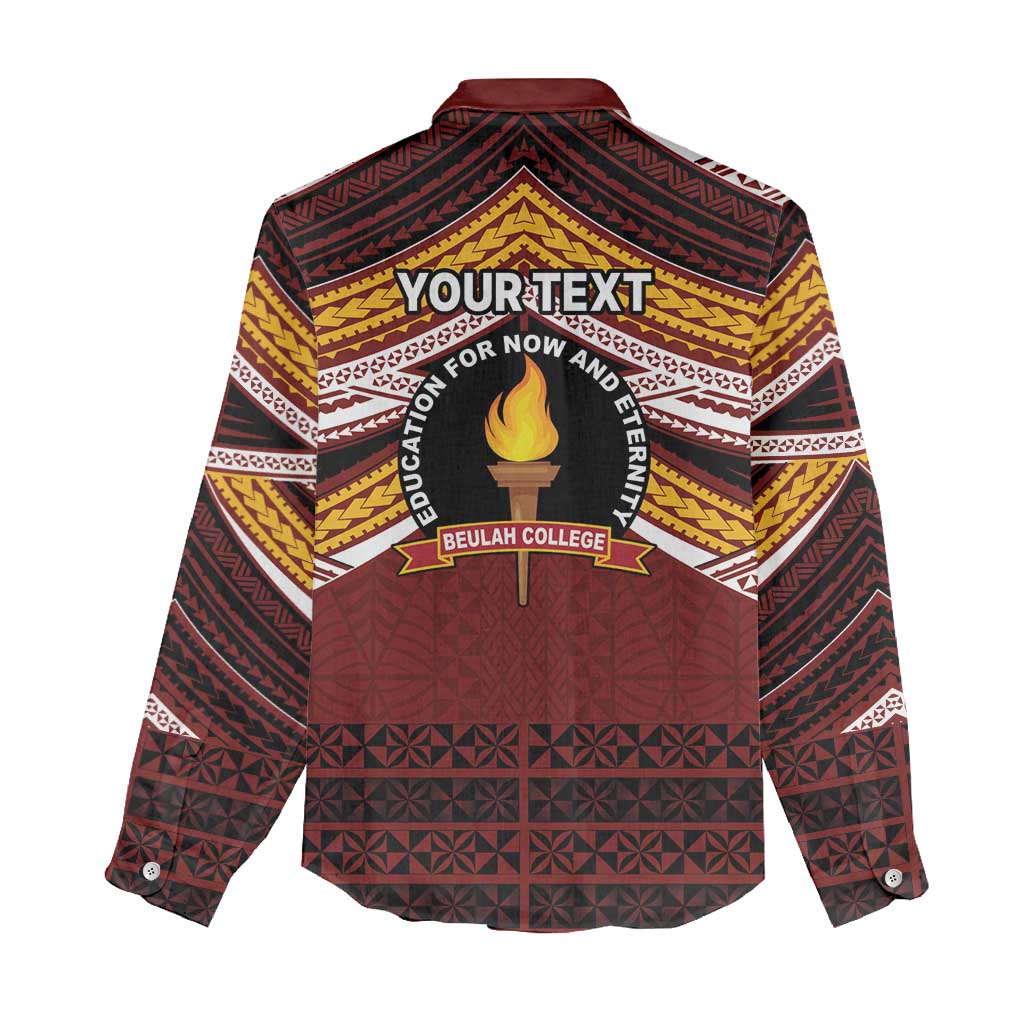 Personalised Tonga Beulah College Women Casual Shirt Polynesian Ngatu Tribal