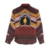 Personalised Tonga Beulah College Women Casual Shirt Polynesian Ngatu Tribal
