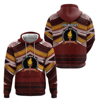 Personalised Tonga Beulah College Zip Hoodie Polynesian Ngatu Tribal