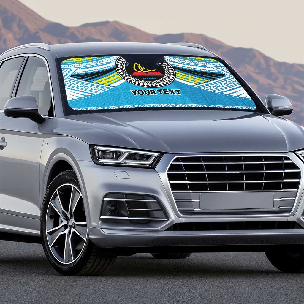 Personalised Tonga Lavengamalie College Auto Sun Shade Polynesian Ngatu Tribal - Polynesian Pride