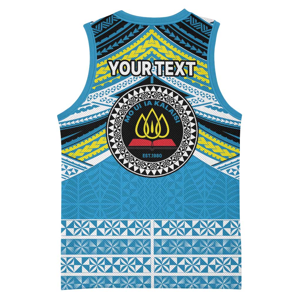 Personalised Tonga Lavengamalie College Basketball Jersey Polynesian Ngatu Tribal - Polynesian Pride