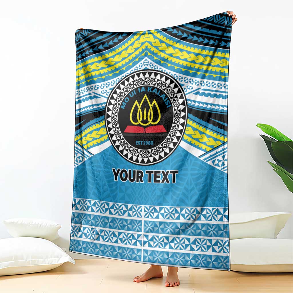Personalised Tonga Lavengamalie College Blanket Polynesian Ngatu Tribal