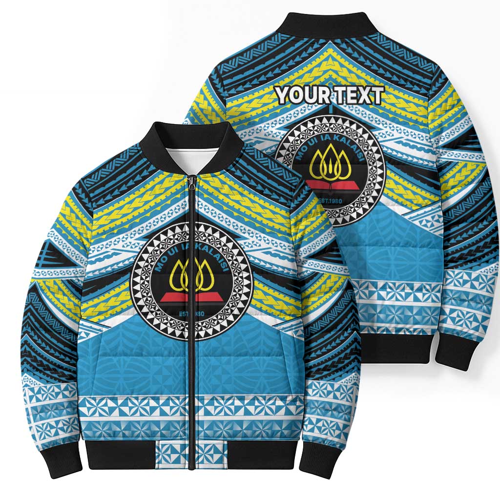 Personalised Tonga Lavengamalie College Bomber Puffer Jacket Polynesian Ngatu Tribal - Polynesian Pride