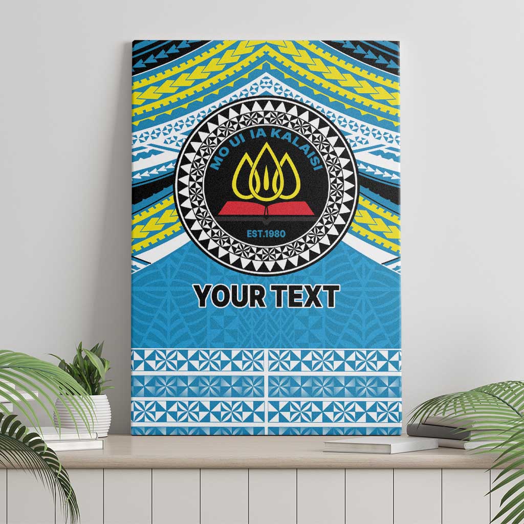 Personalised Tonga Lavengamalie College Canvas Wall Art Polynesian Ngatu Tribal