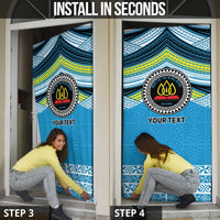 Personalised Tonga Lavengamalie College Door Cover Polynesian Ngatu Tribal - Polynesian Pride