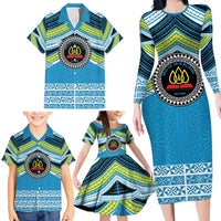 Personalised Tonga Lavengamalie College Family Matching Long Sleeve Bodycon Dress and Hawaiian Shirt Polynesian Ngatu Tribal LT9 - Polynesian Pride