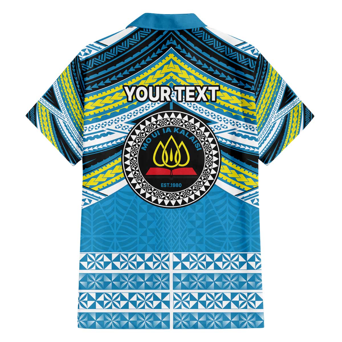 Personalised Tonga Lavengamalie College Family Matching Off The Shoulder Long Sleeve Dress and Hawaiian Shirt Polynesian Ngatu Tribal LT9 - Polynesian Pride