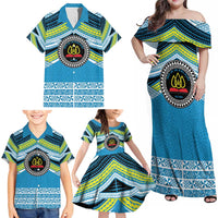 Personalised Tonga Lavengamalie College Family Matching Off Shoulder Maxi Dress and Hawaiian Shirt Polynesian Ngatu Tribal LT9 - Polynesian Pride