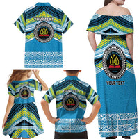 Personalised Tonga Lavengamalie College Family Matching Off Shoulder Maxi Dress and Hawaiian Shirt Polynesian Ngatu Tribal LT9 - Polynesian Pride