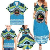 Personalised Tonga Lavengamalie College Family Matching Summer Maxi Dress and Hawaiian Shirt Polynesian Ngatu Tribal LT9 - Polynesian Pride