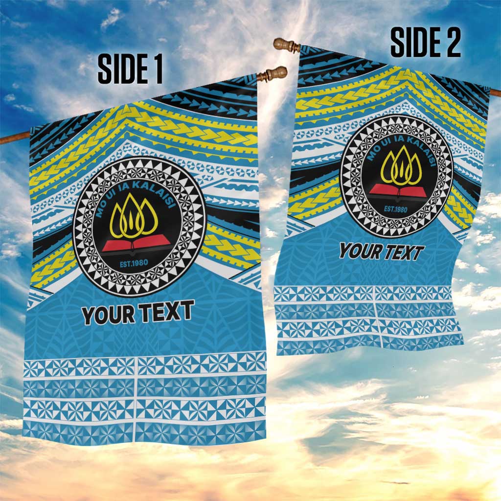 Personalised Tonga Lavengamalie College Garden Flag Polynesian Ngatu Tribal