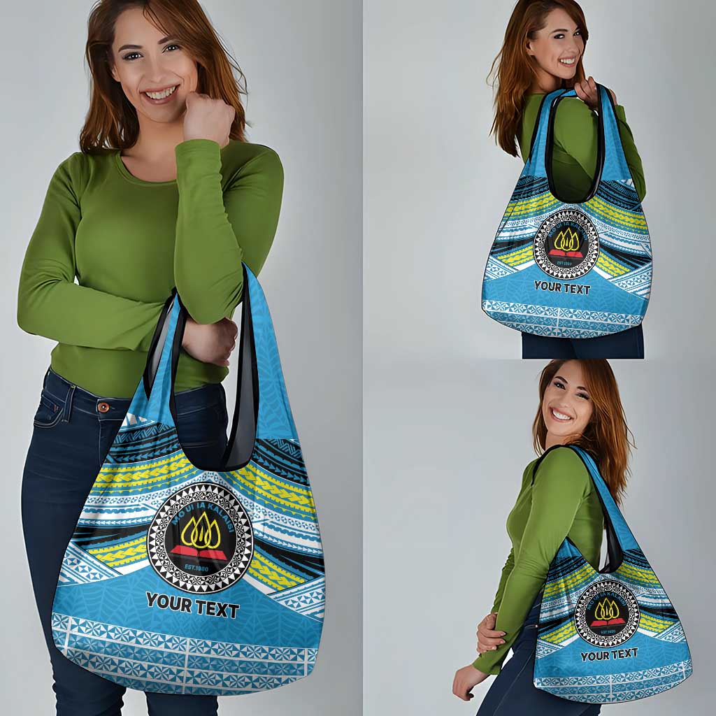 Personalised Tonga Lavengamalie College Grocery Bag Polynesian Ngatu Tribal