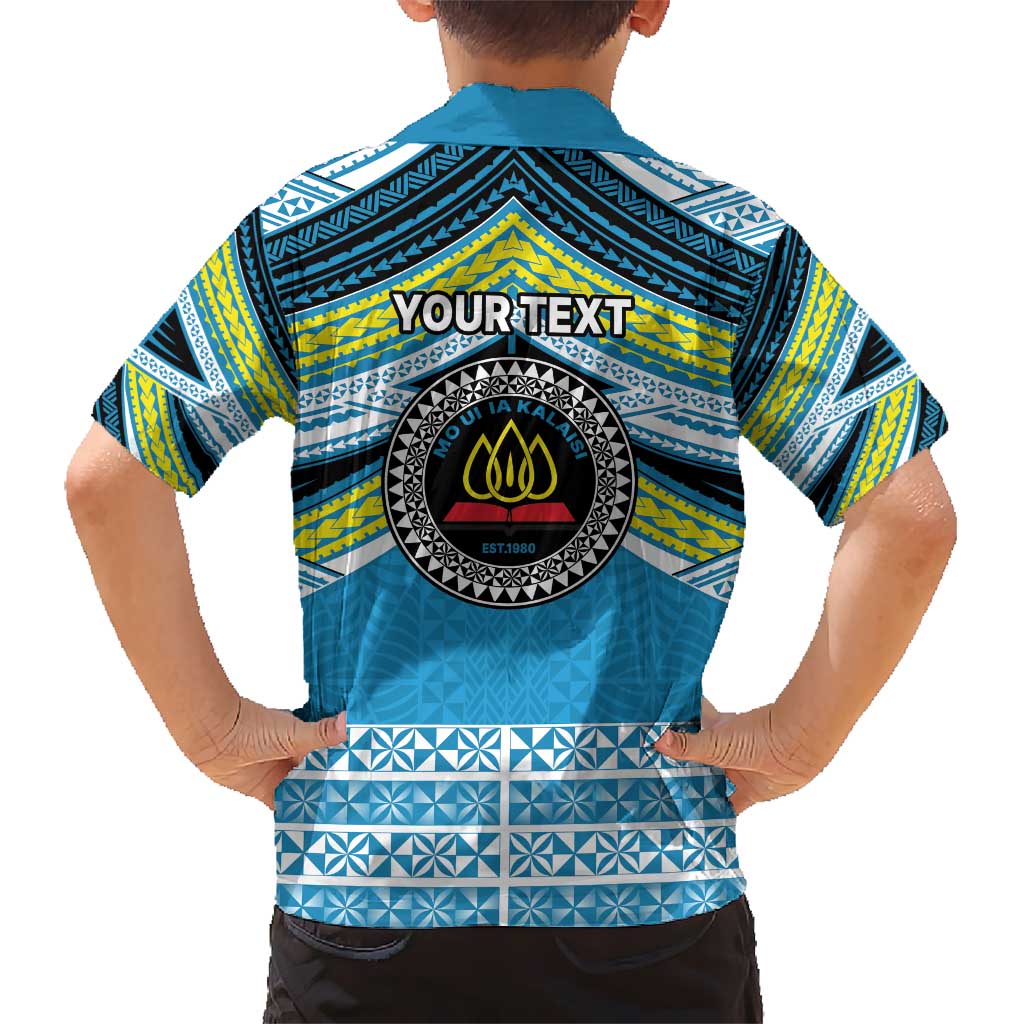 Personalised Tonga Lavengamalie College Kid Hawaiian Shirt Polynesian Ngatu Tribal