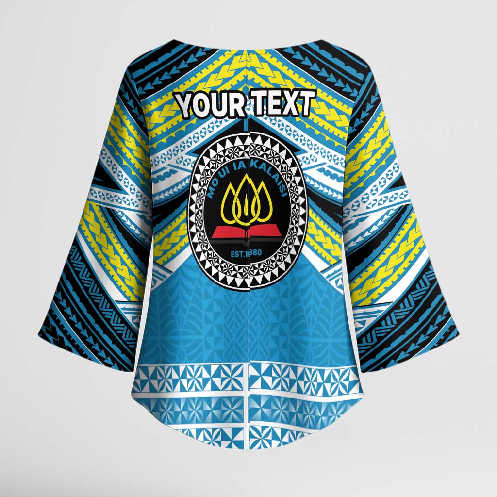 Personalised Tonga Lavengamalie College Kimono Sleeve Blouse Polynesian Ngatu Tribal - Polynesian Pride