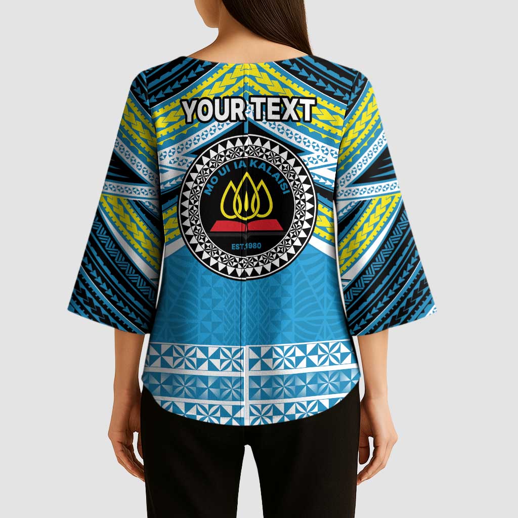 Personalised Tonga Lavengamalie College Kimono Sleeve Blouse Polynesian Ngatu Tribal - Polynesian Pride