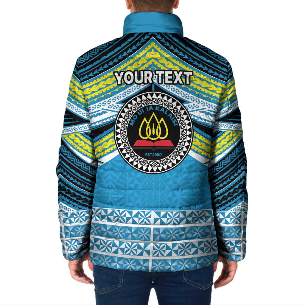 Personalised Tonga Lavengamalie College Padded Jacket Polynesian Ngatu Tribal - Polynesian Pride