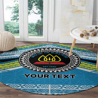 Personalised Tonga Lavengamalie College Round Carpet Polynesian Ngatu Tribal