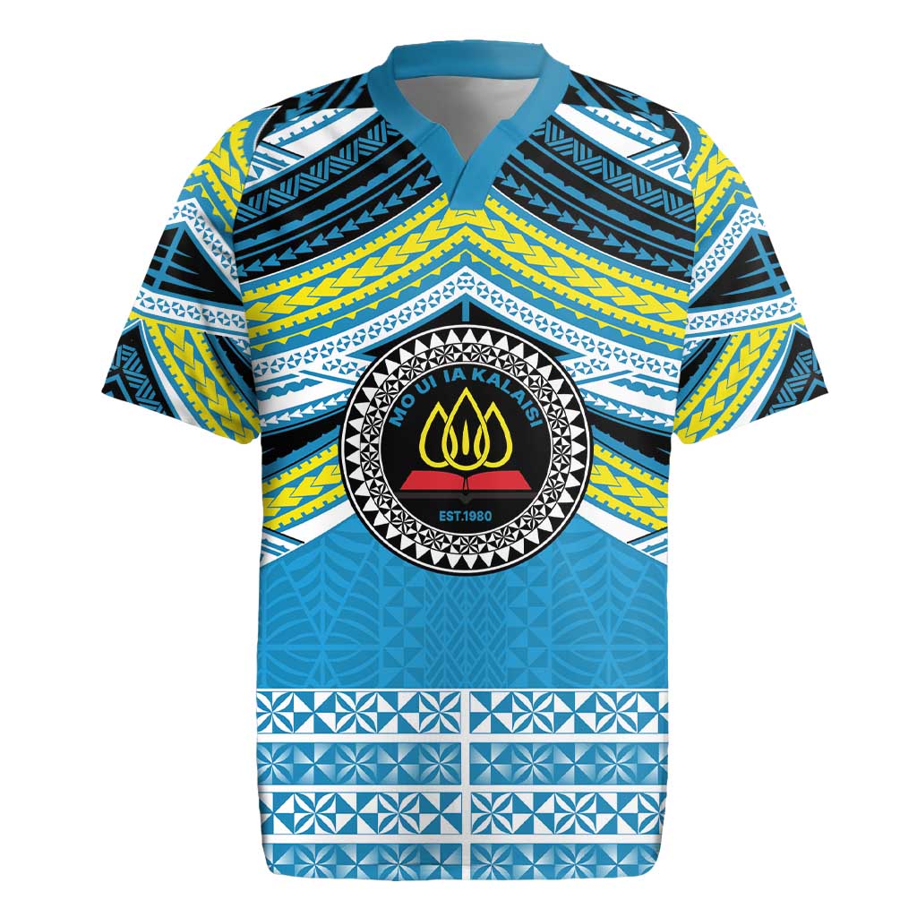 Personalised Tonga Lavengamalie College Rugby Jersey Polynesian Ngatu Tribal