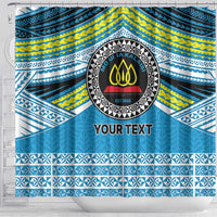 Personalised Tonga Lavengamalie College Shower Curtain Polynesian Ngatu Tribal