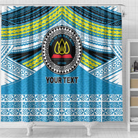 Personalised Tonga Lavengamalie College Shower Curtain Polynesian Ngatu Tribal
