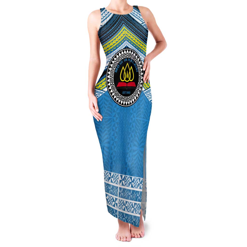 Personalised Tonga Lavengamalie College Tank Maxi Dress Polynesian Ngatu Tribal