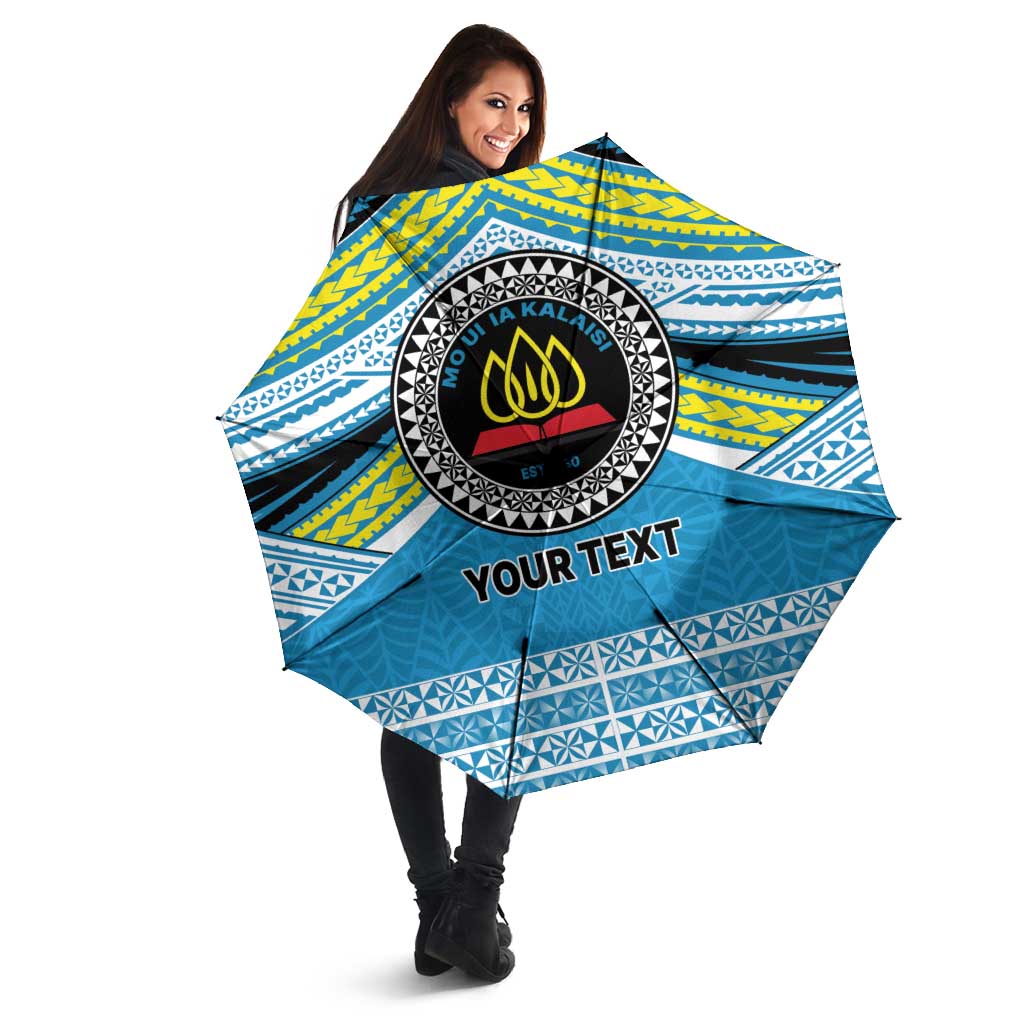 Personalised Tonga Lavengamalie College Umbrella Polynesian Ngatu Tribal - Polynesian Pride