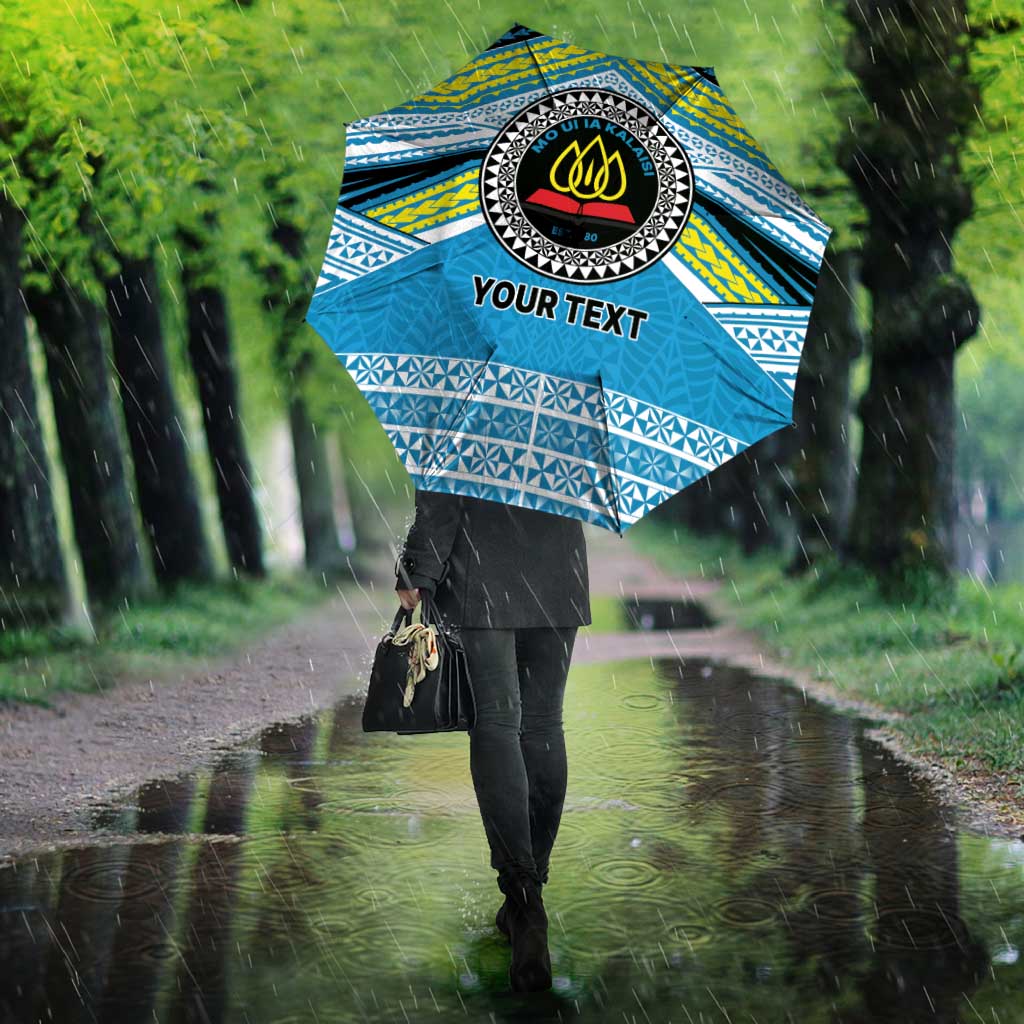 Personalised Tonga Lavengamalie College Umbrella Polynesian Ngatu Tribal - Polynesian Pride