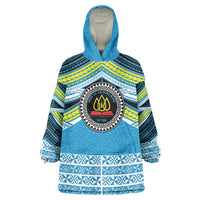 Personalised Tonga Lavengamalie College Wearable Blanket Hoodie Polynesian Ngatu Tribal