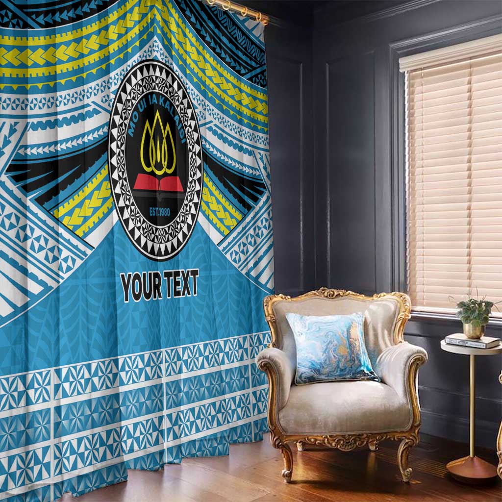 Personalised Tonga Lavengamalie College Window Curtain Polynesian Ngatu Tribal