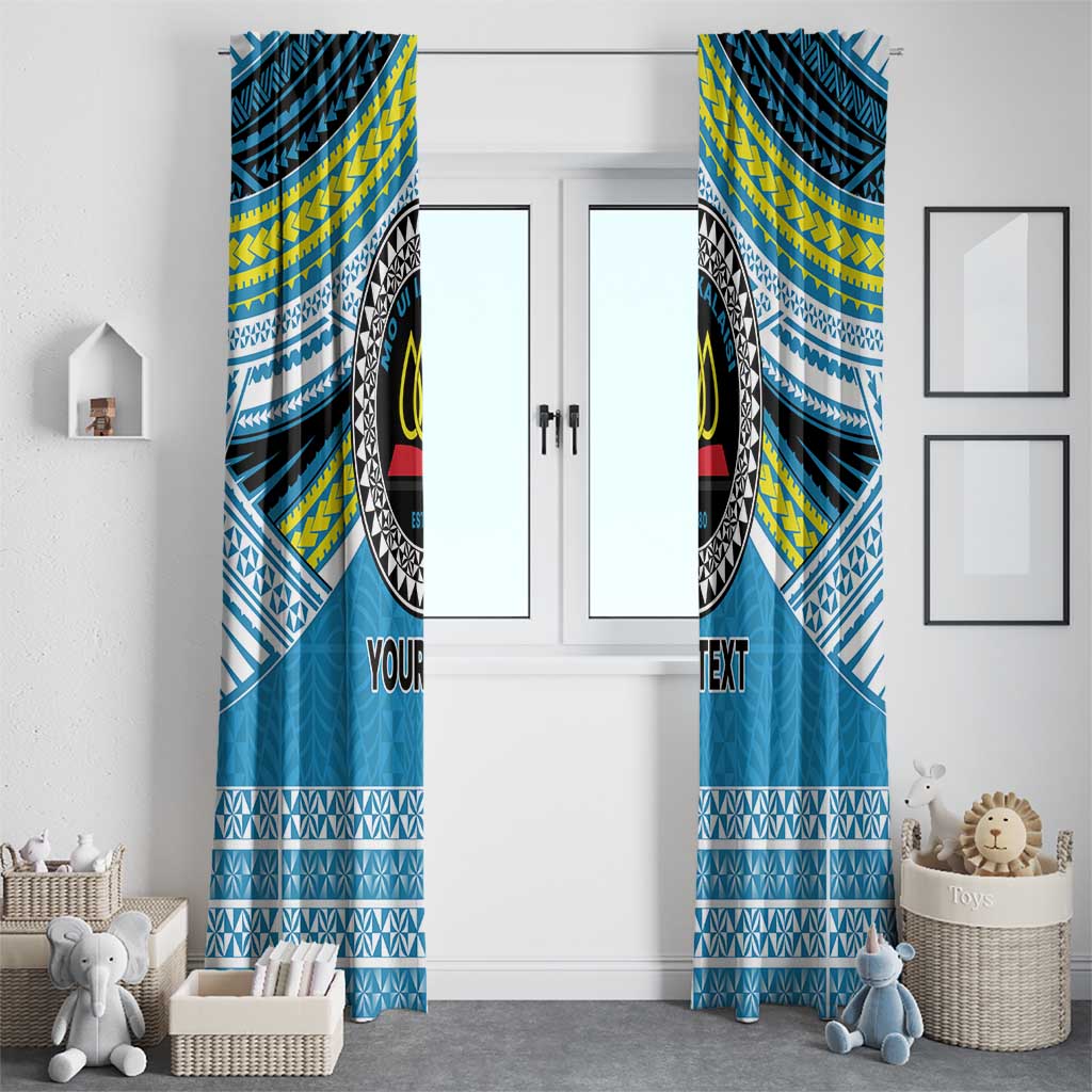 Personalised Tonga Lavengamalie College Window Curtain Polynesian Ngatu Tribal
