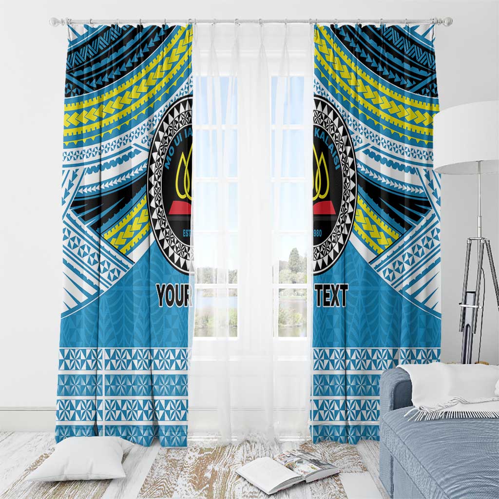 Personalised Tonga Lavengamalie College Window Curtain Polynesian Ngatu Tribal