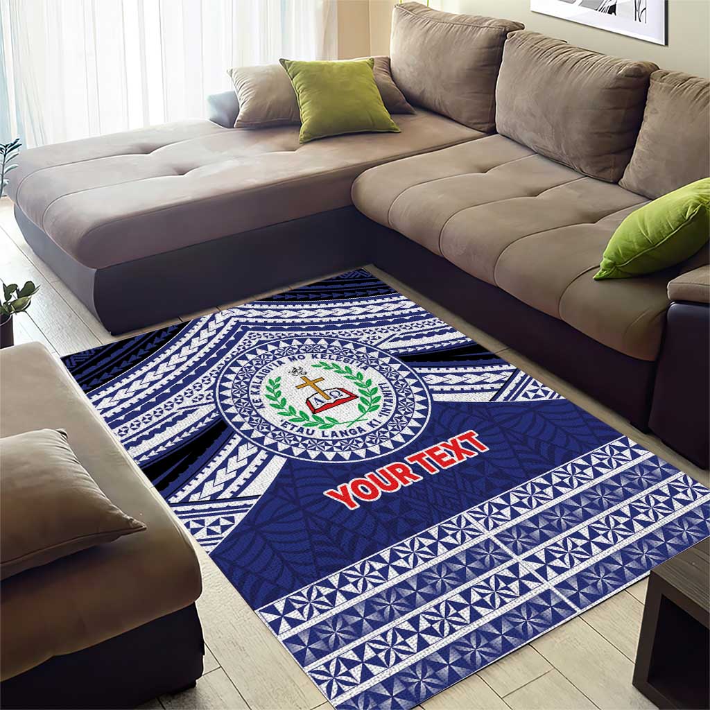 Personalised Tonga Sia'atoutai Theological College Area Rug Polynesian Ngatu Tribal