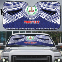 Personalised Tonga Sia'atoutai Theological College Auto Sun Shade Polynesian Ngatu Tribal - Polynesian Pride
