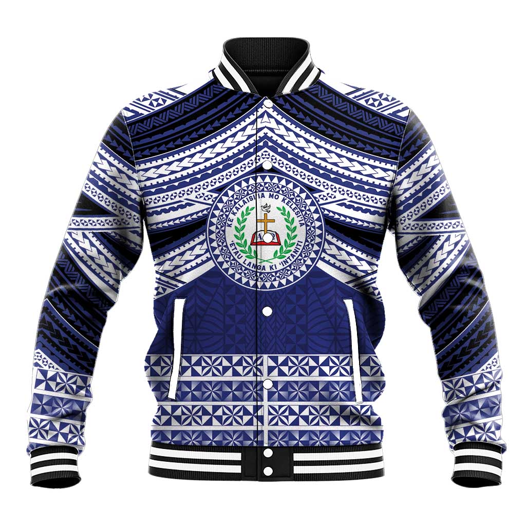 Personalised Tonga Sia'atoutai Theological College Baseball Jacket Polynesian Ngatu Tribal