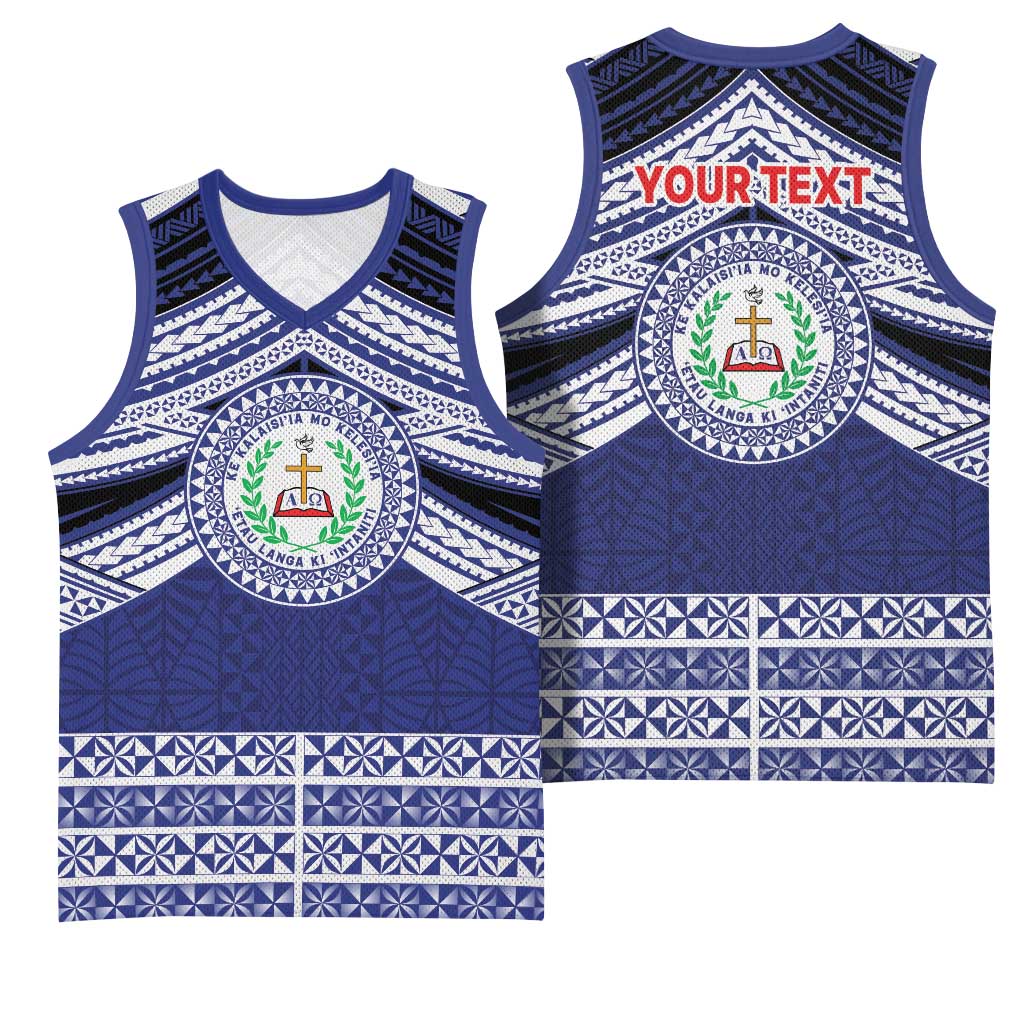 Personalised Tonga Sia'atoutai Theological College Basketball Jersey Polynesian Ngatu Tribal - Polynesian Pride