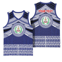 Personalised Tonga Sia'atoutai Theological College Basketball Jersey Polynesian Ngatu Tribal - Polynesian Pride