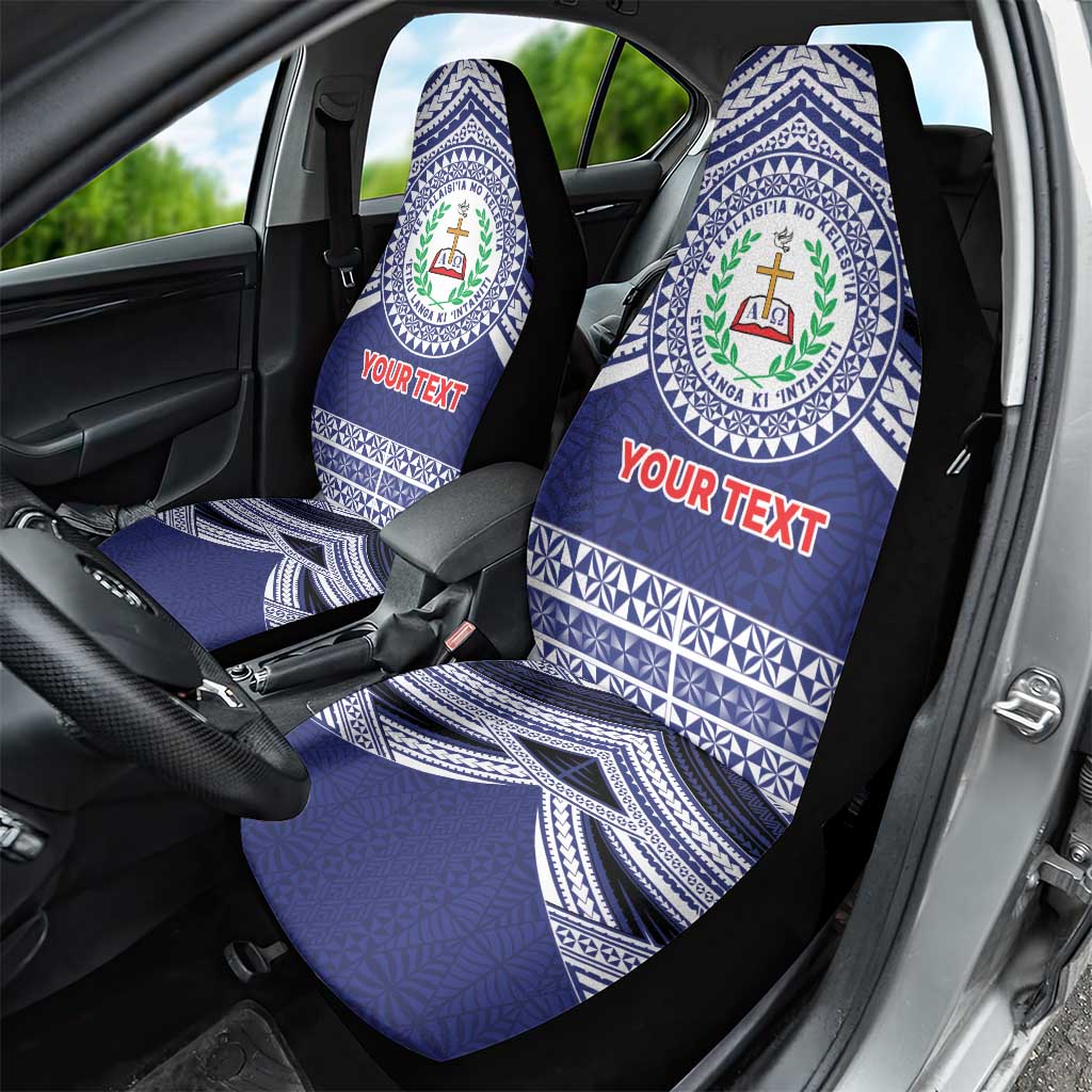 Personalised Tonga Sia'atoutai Theological College Car Seat Cover Polynesian Ngatu Tribal