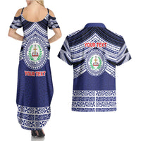 Personalised Tonga Sia'atoutai Theological College Couples Matching Summer Maxi Dress and Hawaiian Shirt Polynesian Ngatu Tribal LT9 - Polynesian Pride