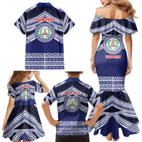 Personalised Tonga Sia'atoutai Theological College Family Matching Mermaid Dress and Hawaiian Shirt Polynesian Ngatu Tribal LT9 - Polynesian Pride