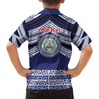 Personalised Tonga Sia'atoutai Theological College Family Matching Off The Shoulder Long Sleeve Dress and Hawaiian Shirt Polynesian Ngatu Tribal LT9 - Polynesian Pride