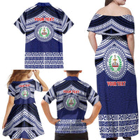 Personalised Tonga Sia'atoutai Theological College Family Matching Off Shoulder Maxi Dress and Hawaiian Shirt Polynesian Ngatu Tribal LT9 - Polynesian Pride