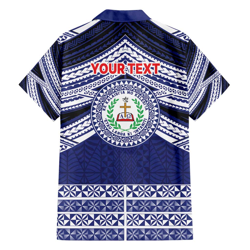 Personalised Tonga Sia'atoutai Theological College Family Matching Off Shoulder Short Dress and Hawaiian Shirt Polynesian Ngatu Tribal LT9 - Polynesian Pride
