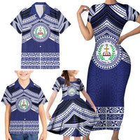 Personalised Tonga Sia'atoutai Theological College Family Matching Short Sleeve Bodycon Dress and Hawaiian Shirt Polynesian Ngatu Tribal LT9 - Polynesian Pride