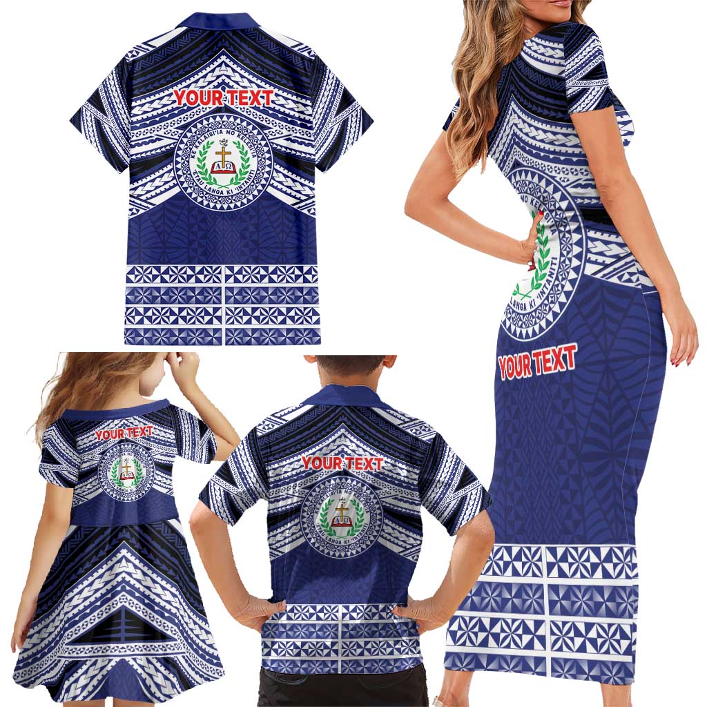 Personalised Tonga Sia'atoutai Theological College Family Matching Short Sleeve Bodycon Dress and Hawaiian Shirt Polynesian Ngatu Tribal LT9 - Polynesian Pride